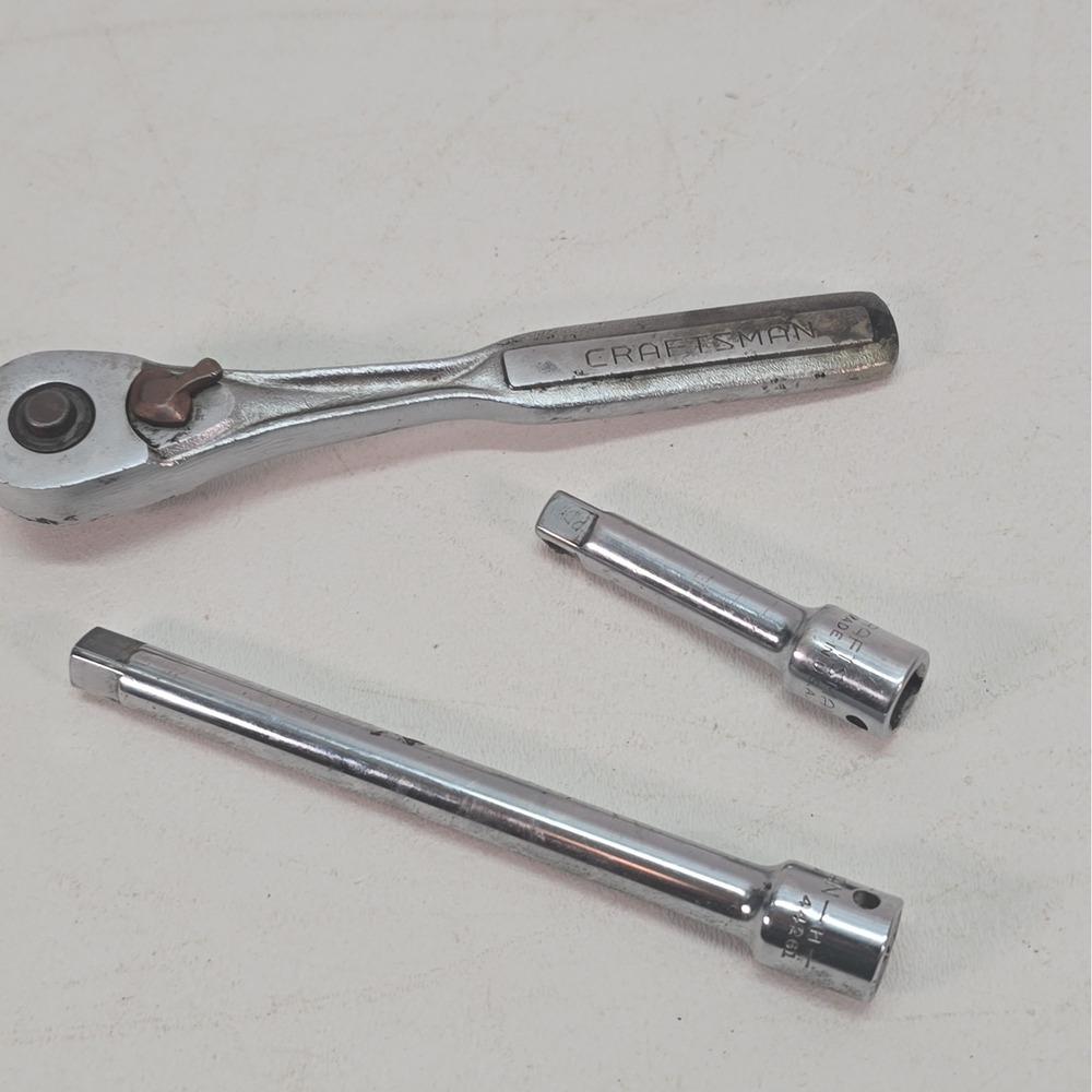 CRAFTSMAN VH-44811 3/8" Drive Quick Release Ratchet Made In USA 3" & 6" Extensio